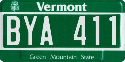 VT license plate BYA411