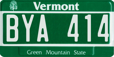 VT license plate BYA414