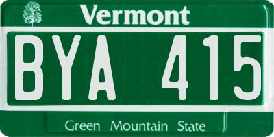 VT license plate BYA415