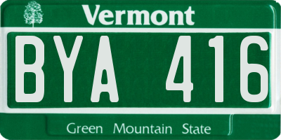 VT license plate BYA416