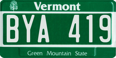 VT license plate BYA419