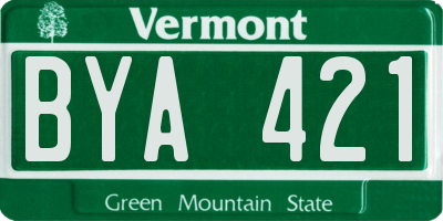 VT license plate BYA421