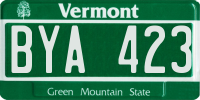 VT license plate BYA423