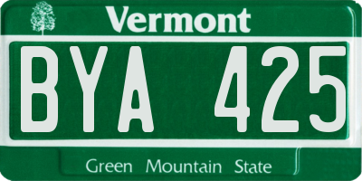 VT license plate BYA425