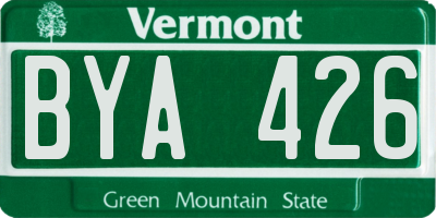 VT license plate BYA426