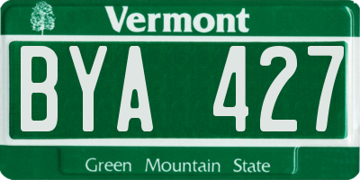 VT license plate BYA427