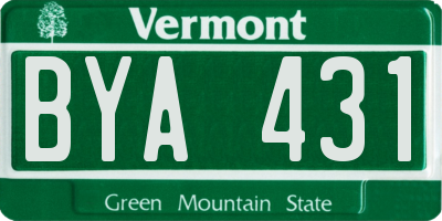 VT license plate BYA431