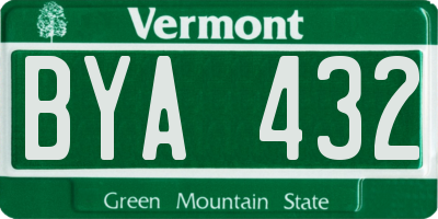 VT license plate BYA432