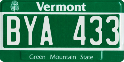 VT license plate BYA433