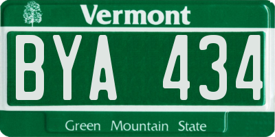 VT license plate BYA434