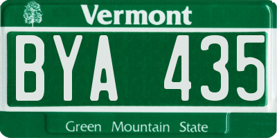 VT license plate BYA435