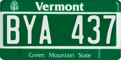 VT license plate BYA437