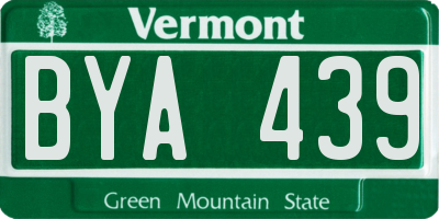 VT license plate BYA439