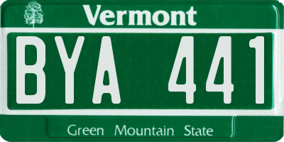 VT license plate BYA441