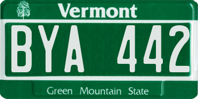 VT license plate BYA442
