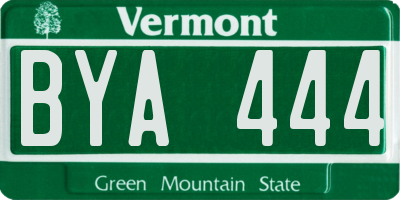VT license plate BYA444