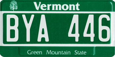 VT license plate BYA446