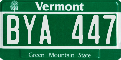 VT license plate BYA447