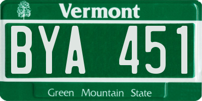 VT license plate BYA451