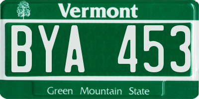 VT license plate BYA453