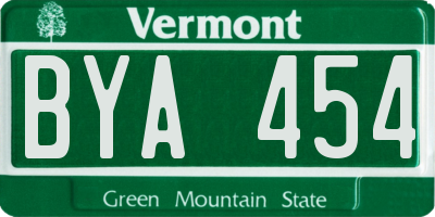 VT license plate BYA454
