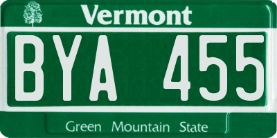 VT license plate BYA455