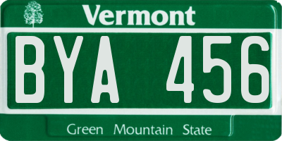 VT license plate BYA456