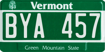 VT license plate BYA457