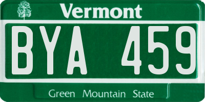 VT license plate BYA459