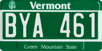 VT license plate BYA461