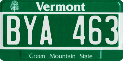 VT license plate BYA463