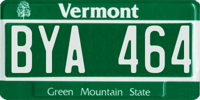 VT license plate BYA464