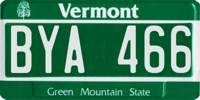VT license plate BYA466