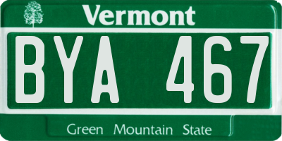 VT license plate BYA467
