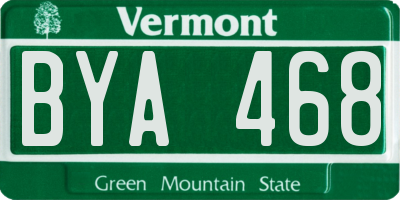 VT license plate BYA468