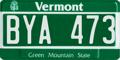 VT license plate BYA473
