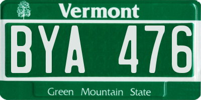 VT license plate BYA476