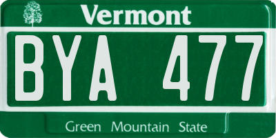 VT license plate BYA477