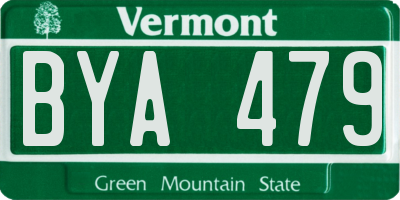 VT license plate BYA479