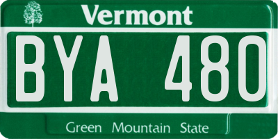 VT license plate BYA480