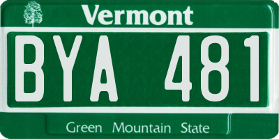 VT license plate BYA481