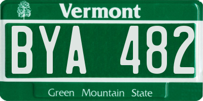 VT license plate BYA482