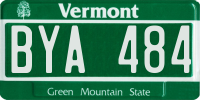 VT license plate BYA484