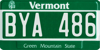 VT license plate BYA486