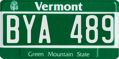 VT license plate BYA489
