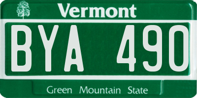 VT license plate BYA490