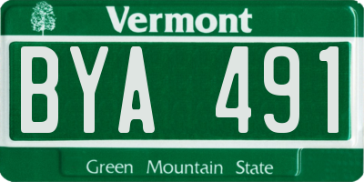 VT license plate BYA491