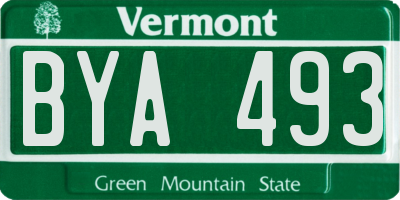 VT license plate BYA493