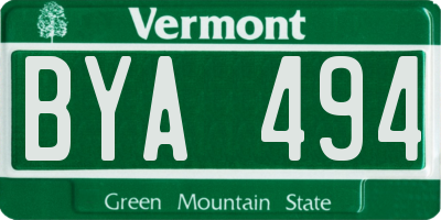 VT license plate BYA494