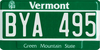 VT license plate BYA495